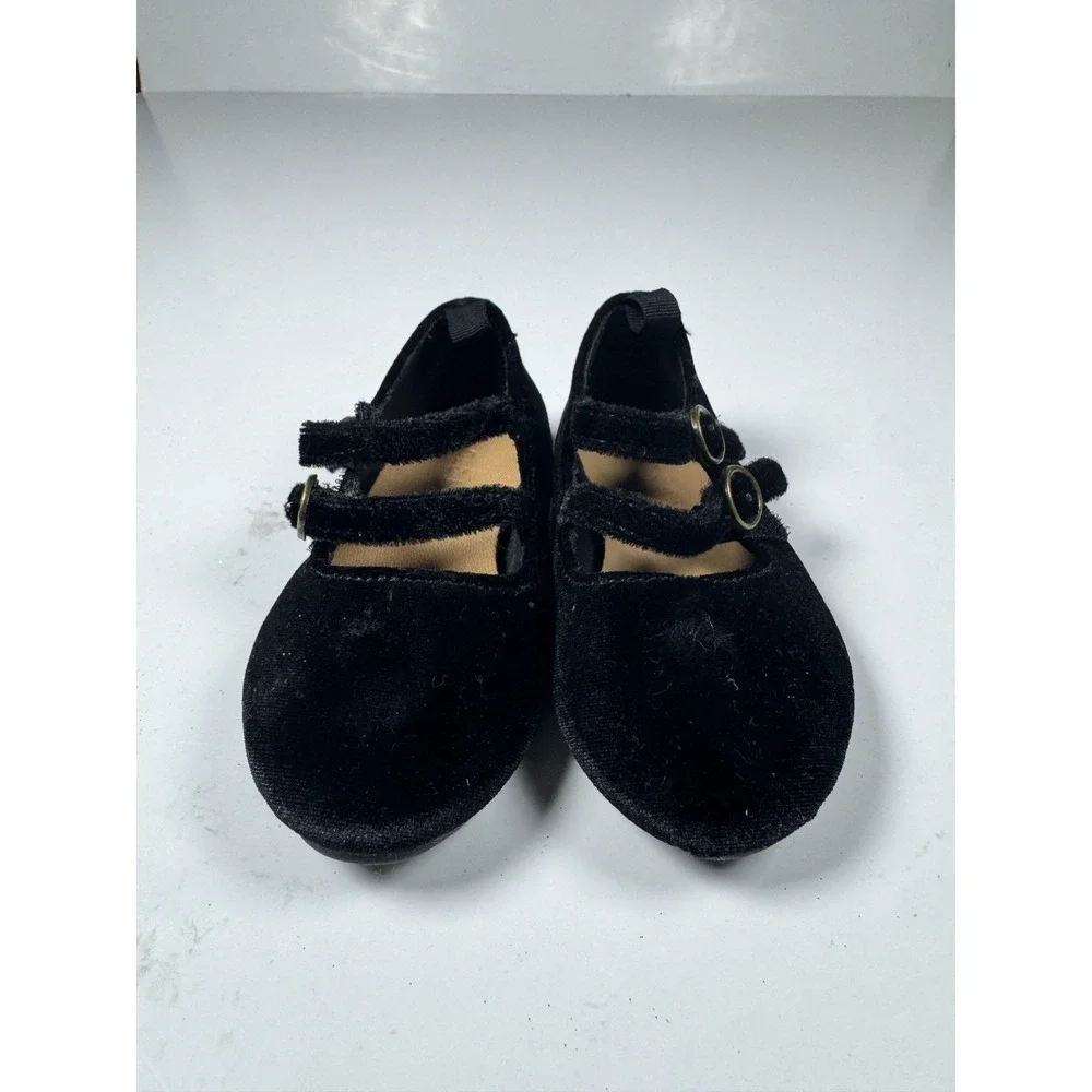 Old Navy Velvet Double-Buckle Ballet Flats Toddler‎ Girls US 12.5 Black Shoes